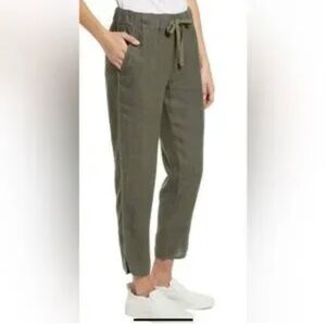 Caslon Olive Drawstring Cropped Ankle Pants